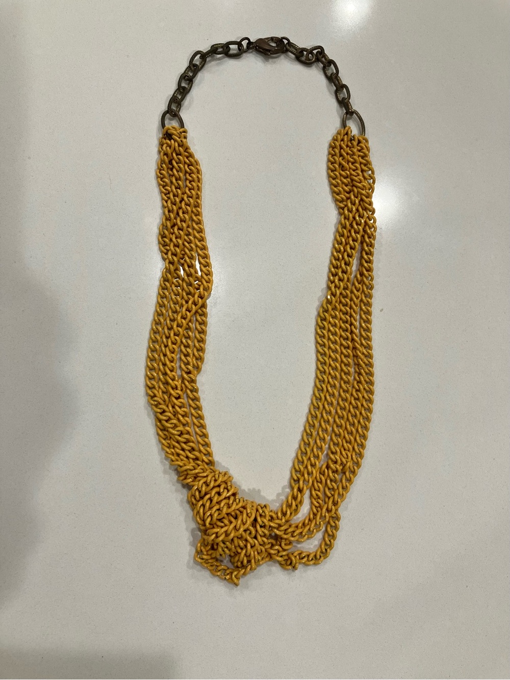 Yellow Multi-Strand Knot Statement Necklace - Women Jewelry